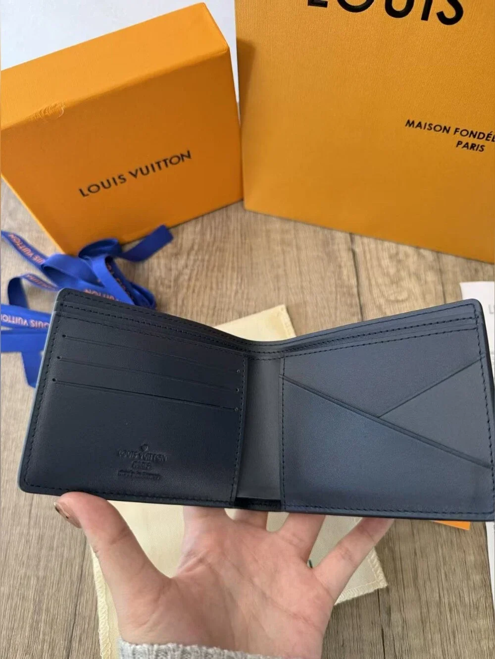 Louis Vuitton Multiple Wallet Monogram Shadow Ink Blue White